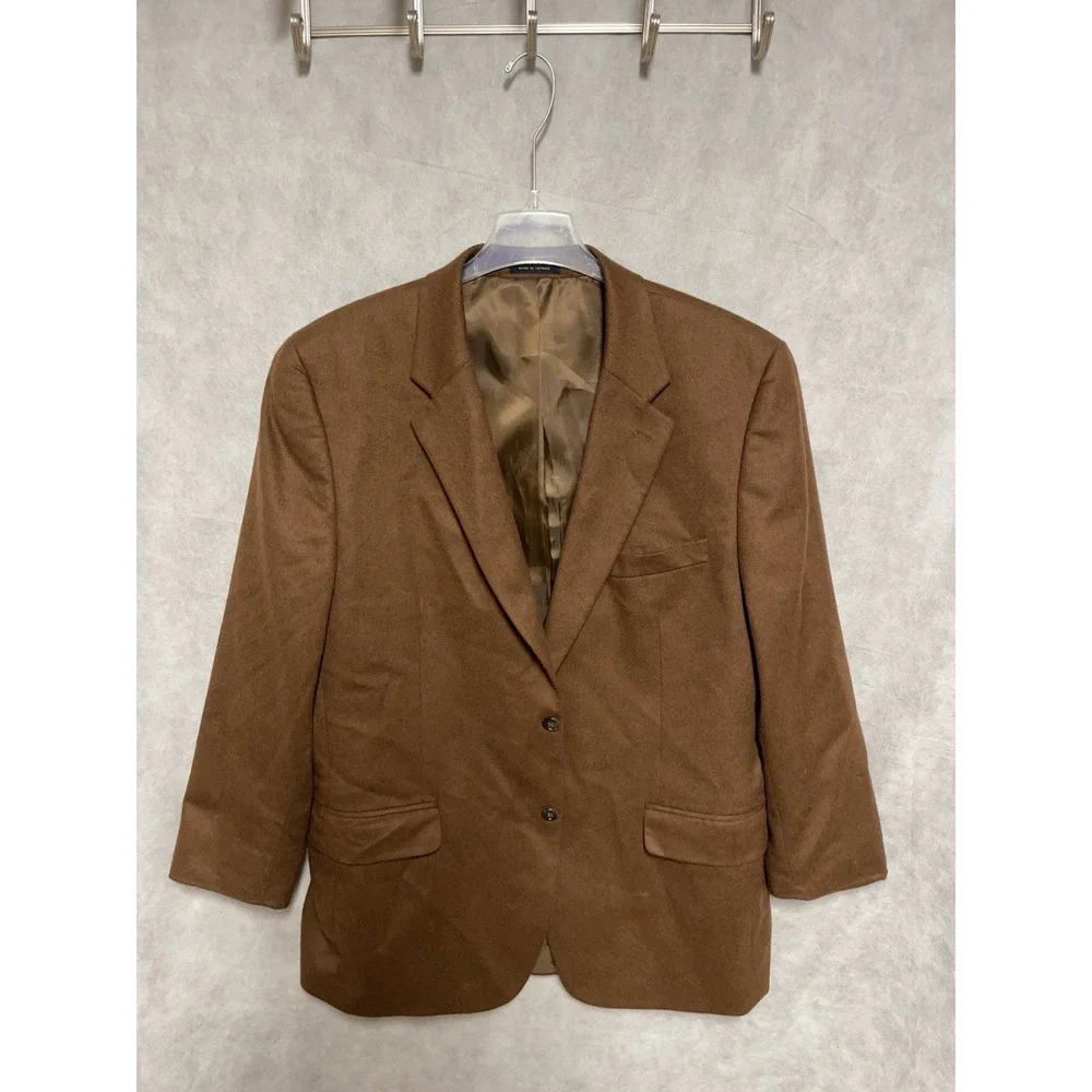 Club Room Blazer Men's 44R Brown Cashmere 2B Winter Flannel Academia Coat Luxury